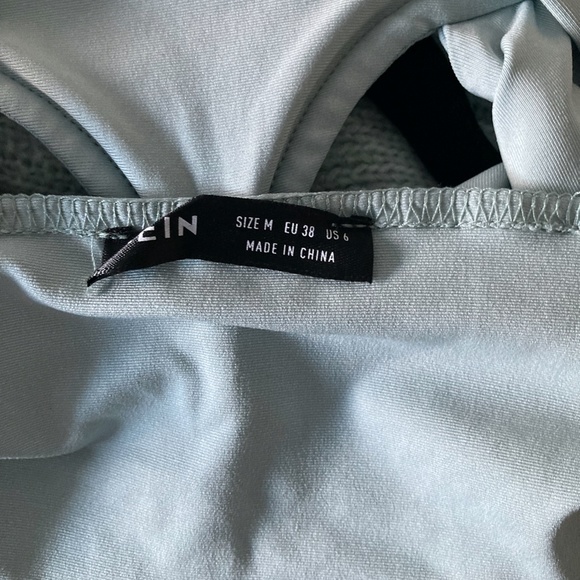 3/$10 SALE Light Blue Criss Cross Crop Top - Picture 5 of 5